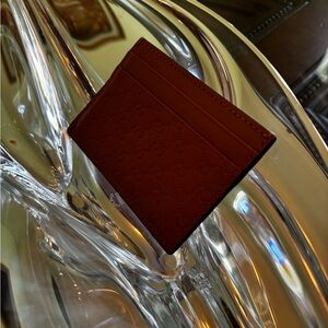 Gucci Pink Embossed Leather Card Holder